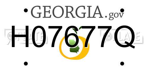 H07677Q Georgia License Plate