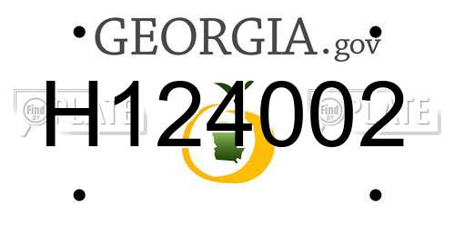 H124002 Georgia License Plate