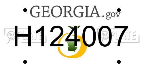 H124007 Georgia License Plate