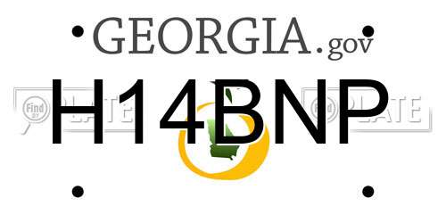 H14BNP Georgia License Plate