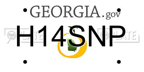 H14SNP Georgia License Plate