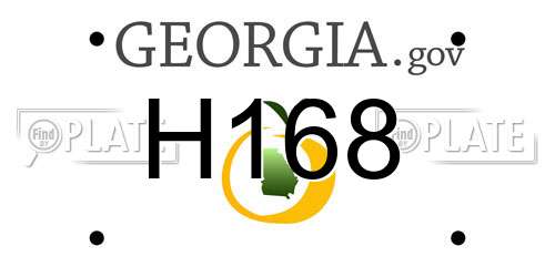 H168 Georgia License Plate
