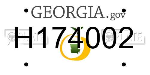 H174002 Georgia License Plate