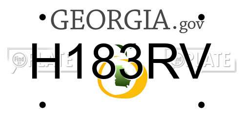 H183RV Georgia License Plate