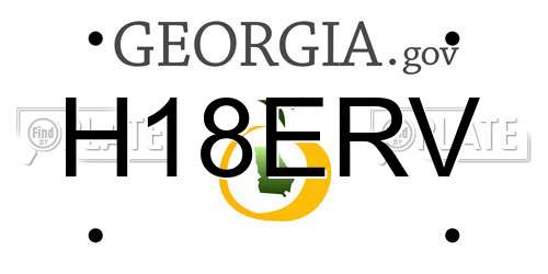 H18ERV Georgia License Plate