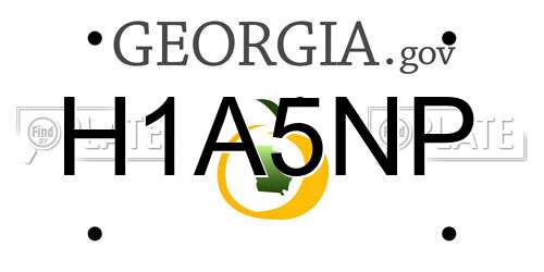 H1A5NP Georgia License Plate