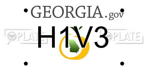 H1V3 Georgia License Plate