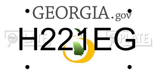 H221EG Georgia License Plate