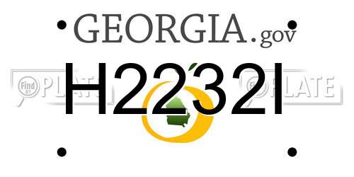 H2232I Georgia License Plate