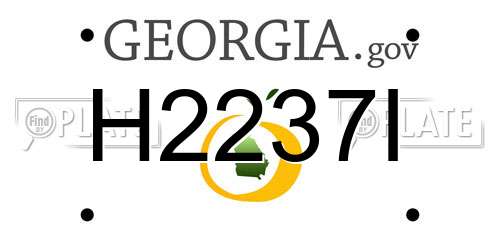 H2237I Georgia License Plate