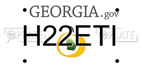 H22ETI Georgia License Plate