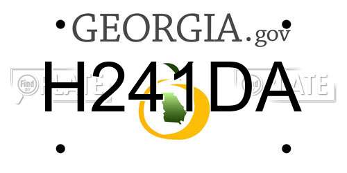 H241DA Georgia License Plate