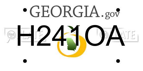 H241OA Georgia License Plate