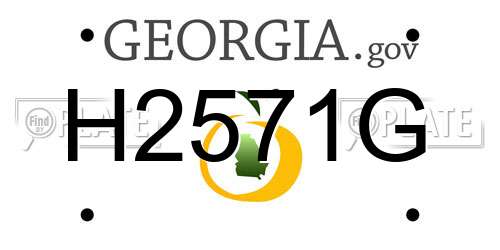 H2571G Georgia License Plate