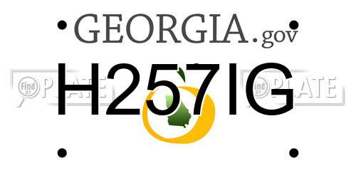 H257IG Georgia License Plate