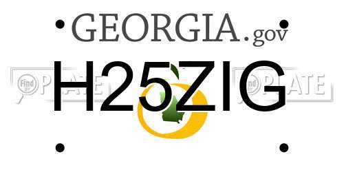 H25ZIG Georgia License Plate