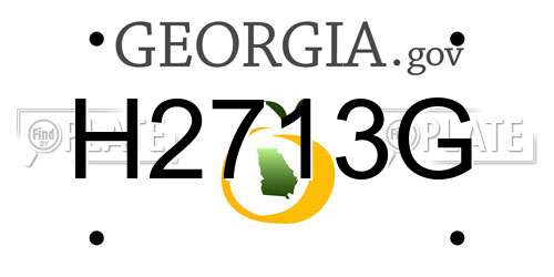 H2713G Georgia License Plate