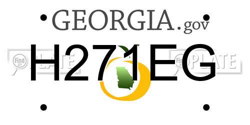 H271EG Georgia License Plate