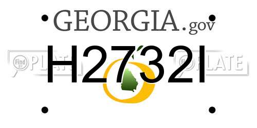 H2732I Georgia License Plate