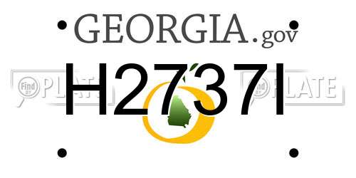 H2737I Georgia License Plate