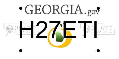 H27ETI Georgia License Plate