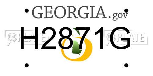 H2871G Georgia License Plate