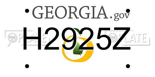 H2925Z Georgia License Plate