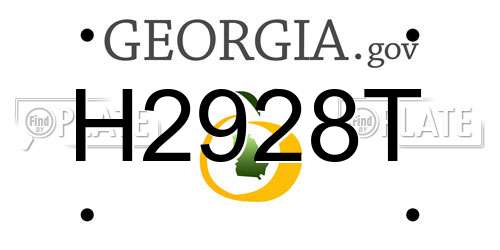 H2928T Georgia License Plate