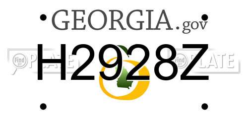 H2928Z Georgia License Plate