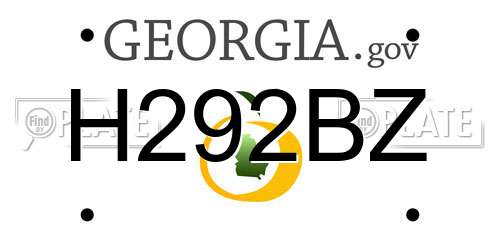 H292BZ Georgia License Plate