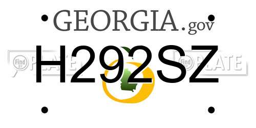 H292SZ Georgia License Plate