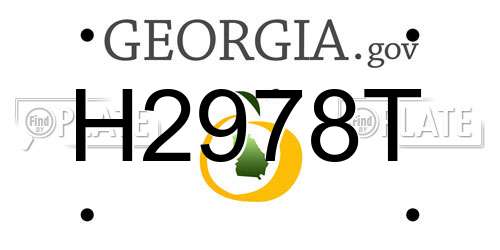 H2978T Georgia License Plate