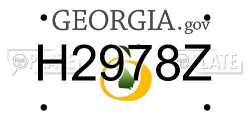 H2978Z Georgia License Plate