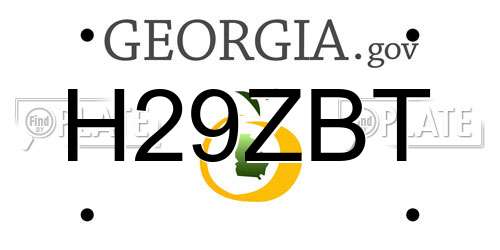 H29ZBT Georgia License Plate