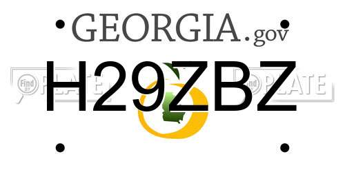 H29ZBZ Georgia License Plate