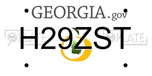 H29ZST Georgia License Plate