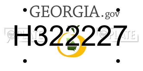 H322227 Georgia License Plate