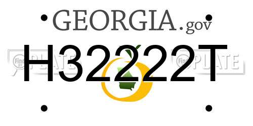 H32222T Georgia License Plate