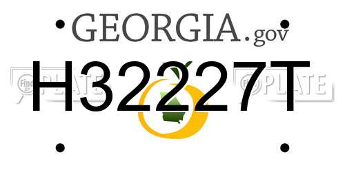 H32227T Georgia License Plate
