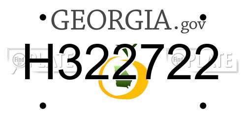 H322722 Georgia License Plate