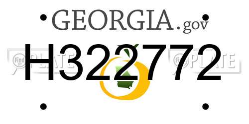 H322772 Georgia License Plate