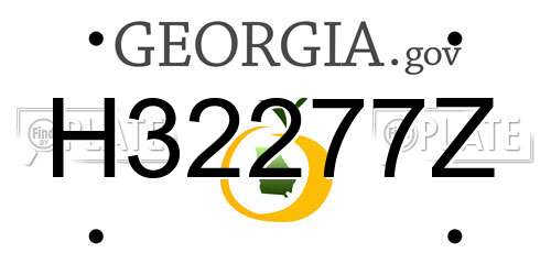 H32277Z Georgia License Plate