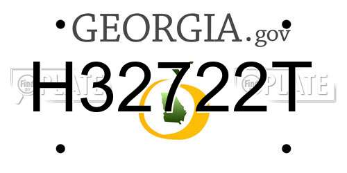 H32722T Georgia License Plate