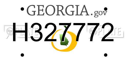 H327772 Georgia License Plate