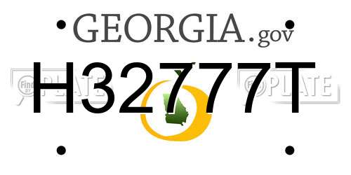 H32777T Georgia License Plate