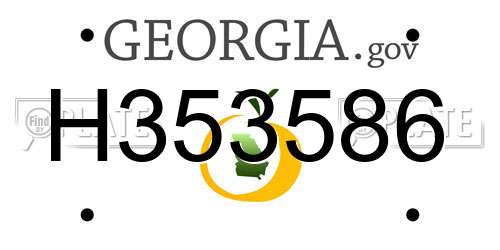 H353586 Georgia License Plate