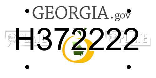 H372222 Georgia License Plate