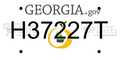 H37227T Georgia License Plate