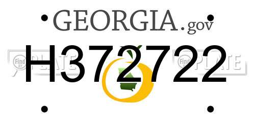 H372722 Georgia License Plate