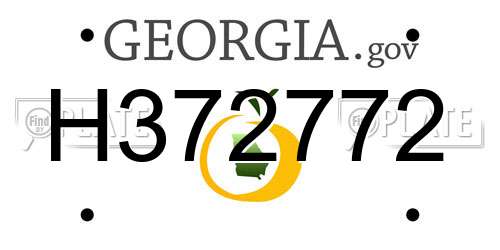 H372772 Georgia License Plate